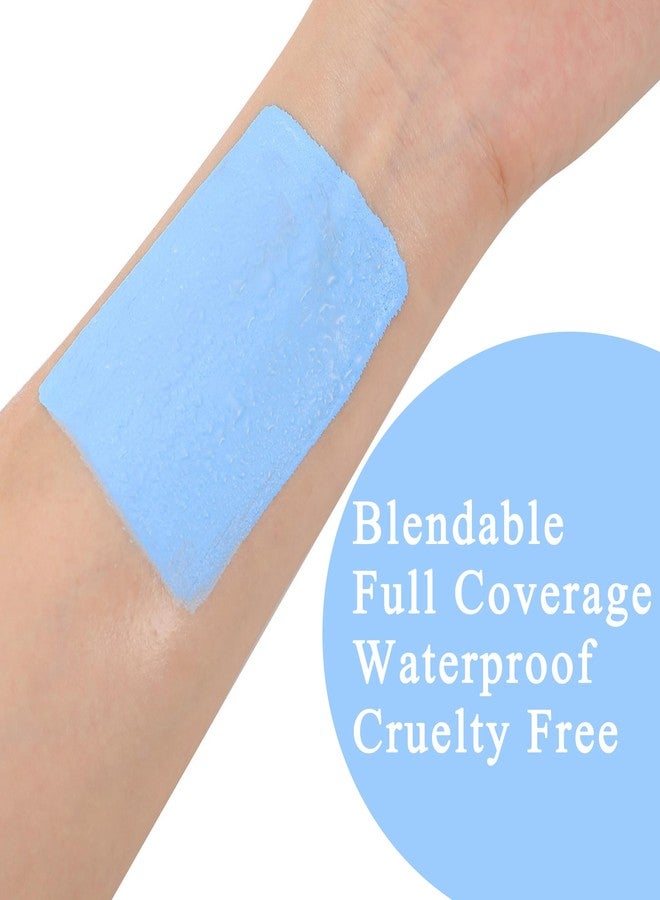 Wismee Light Blue Liquid Foundation,Full Coverage Pale Blue Body Paint for Corpse Bride Halloween SFX Avatar Sally Makeup - Image 5
